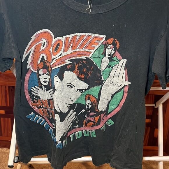 MadeWorn David Bowie American Tour 1978 Crop T-Shirt sz S - Picture 2 of 2